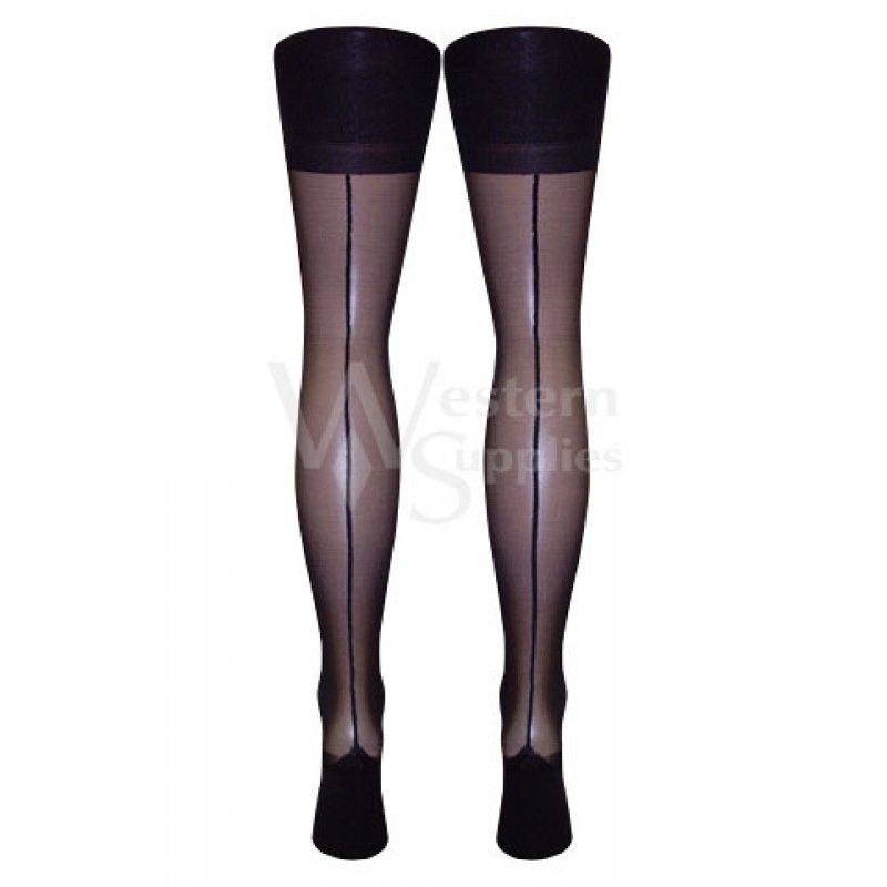 Nylon Cuban Heel Stiletto Seamed Stockings 15 Denier Free Shipping Ebay 4609