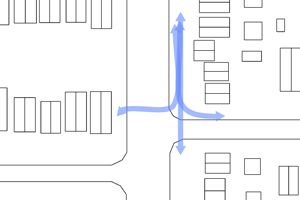 Pedestrian Flow Diagram, Bus Stop Urban Design, Kevin Jingyi Zhang.